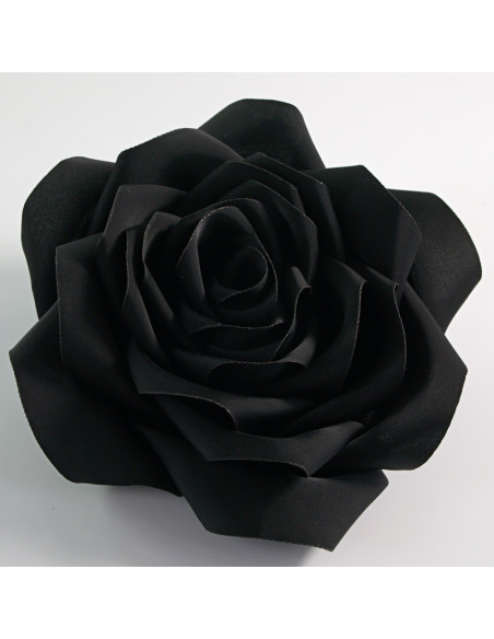 KWIAT Z MATERIAŁU BROSZKA PRZYPINKA LOLITA AKCESORIA RÓŻA 12 cm CZARNY