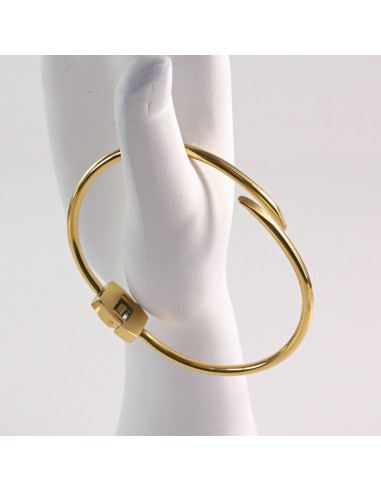 Bransoletka na rękę minimalizm złota stal...