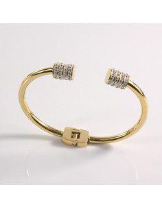 Bransoletka na rękę z cyrkonia złota stal chirurgiczna... 2