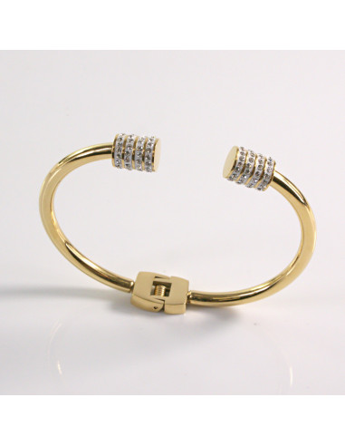 Bransoletka na rękę z cyrkonia złota stal...