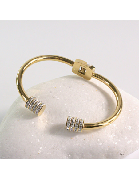 Bransoletka na rękę z cyrkonia złota stal chirurgiczna Lolita Akcesoria