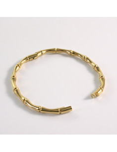 Bransoletka na rękę "bambus" złota stal chirurgiczna... 2