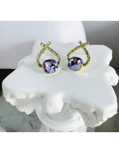 Kolczyki FIOLETOWE KAMIEŃ Lolita Accessories...