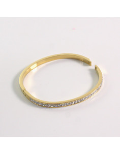 Bransoletka na rękę z cyrkonia złota stal chirurgiczna... 2