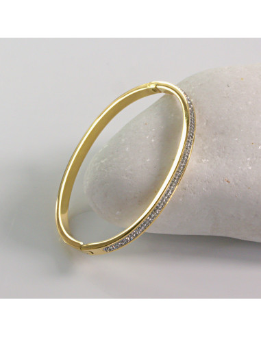 Bransoletka na rękę z cyrkonia złota stal...