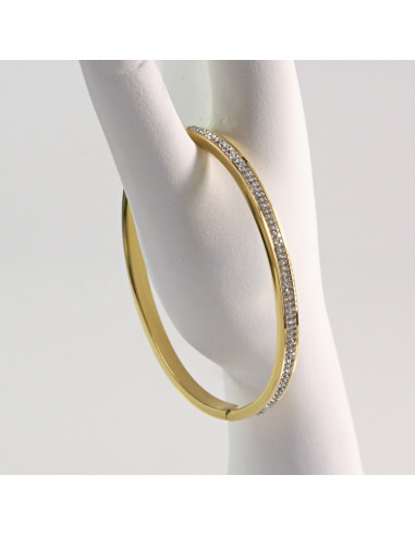 Bransoletka na rękę z cyrkonia złota stal...