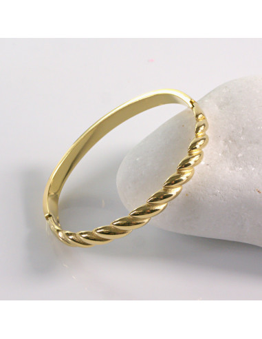 Bransoletka na rękę złota pleciona stal...