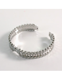 Bransoletka na rękę srebrna listki stal chirurgiczna... 2