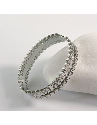 Bransoletka na rękę srebrna listki stal...
