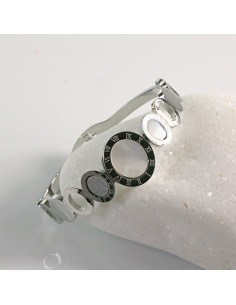 Bransoletka na rękę srebrna okręgi stal chirurgiczna... 2