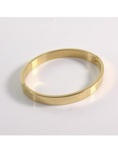 Bransoletka na rękę złota gładka stal chirurgiczna Lolita...