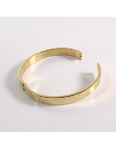 Bransoletka na rękę złota gładka stal chirurgiczna Lolita... 2