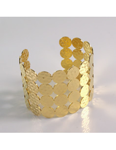 Bransoletka na rękę złota szeroka koła stal chirurgiczna...