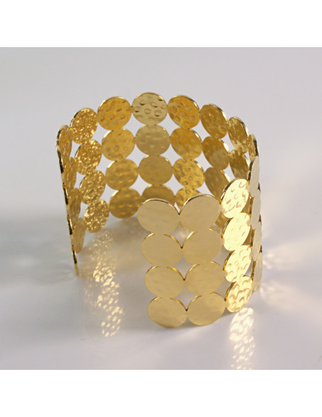 Bransoletka na rękę złota szeroka koła stal chirurgiczna Lolita Akcesoria