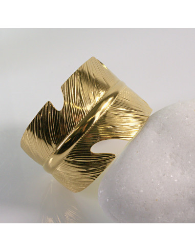 Bransoletka na rękę złota liść stal...