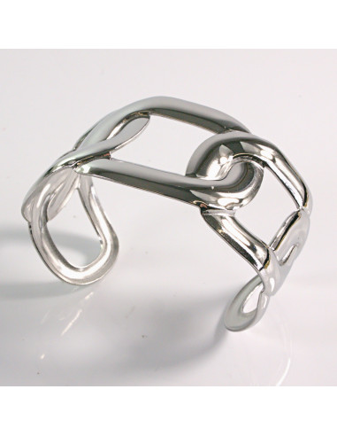 Bransoletka na rękę srebrna łańcuch stal...