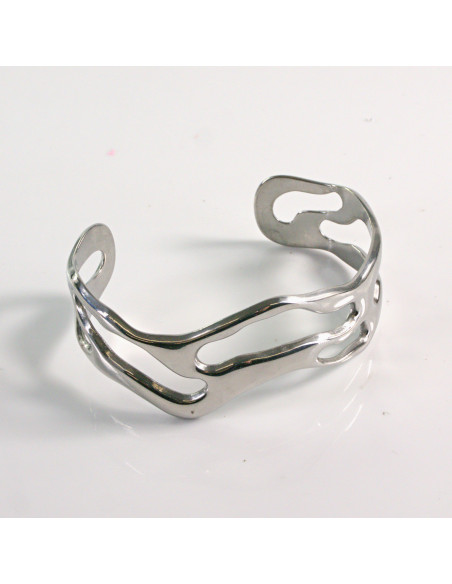 Bransoletka na rękę srebrna płynna forma stal chirurgiczna Lolita Akcesoria