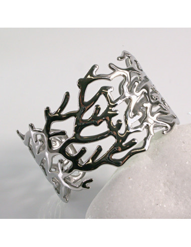 Bransoletka na rękę srebrna pnącza stal...