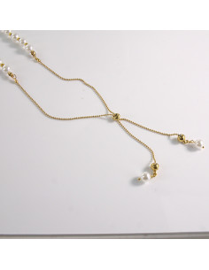 Naszyjnik ze stali chirurgicznej złoty perełki Lolita... 2