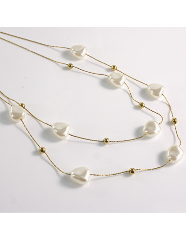 Naszyjnik ze stali chirurgicznej złoty podwójny...