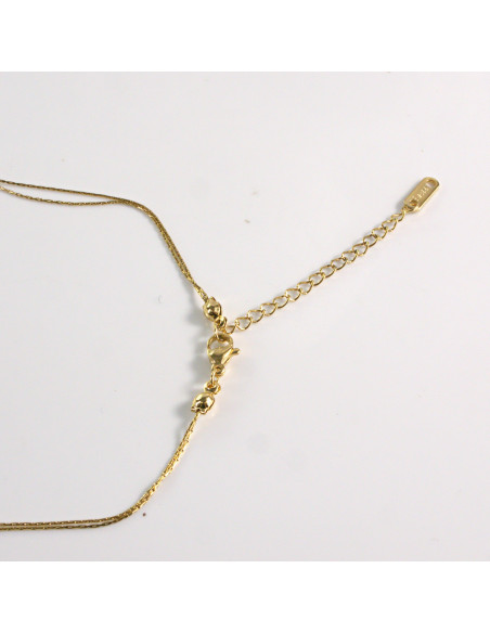 Naszyjnik ze stali chirurgicznej złoty podwójny perły Lolita Akcesoria