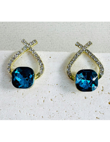 Kolczyki TURKUSOWY KAMIEŃ Lolita Accessories srebrny sztyft 925