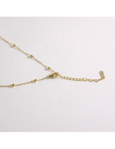 Naszyjnik ze stali chirurgicznej złoty kwiatki...