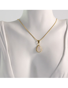 Naszyjnik ze stali chirurgicznej złoty kamień kocie oko...