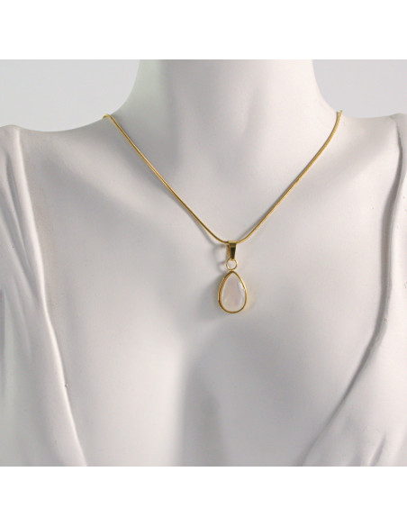 Naszyjnik ze stali chirurgicznej złoty kamień kocie oko Lolita Akcesoria