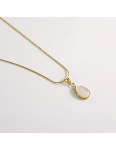 Naszyjnik ze stali chirurgicznej złoty kamień kocie oko... 2