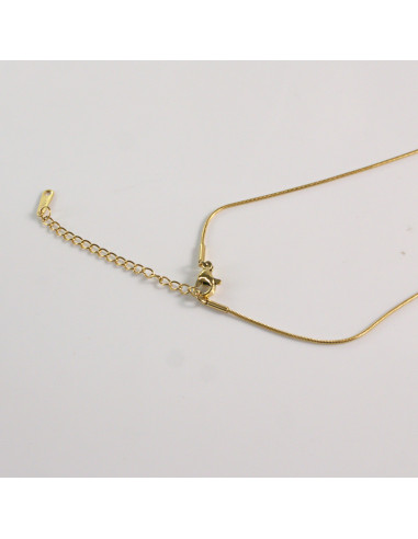 Naszyjnik ze stali chirurgicznej złoty kamień...