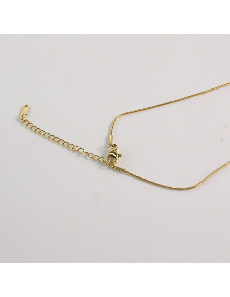 Naszyjnik ze stali chirurgicznej złoty kamień kocie oko Lolita Akcesoria