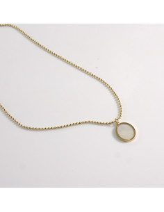 Naszyjnik ze stali chirurgicznej złoty kamień kocie oko... 2