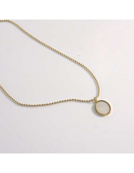 Naszyjnik ze stali chirurgicznej złoty kamień kocie oko Lolita Akcesoria