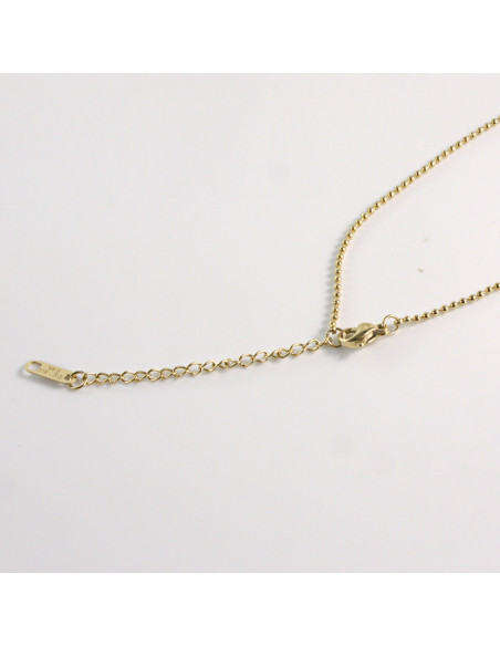 Naszyjnik ze stali chirurgicznej złoty kamień kocie oko Lolita Akcesoria