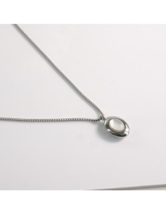 Naszyjnik ze stali chirurgicznej srebrny kamień kocie oko... 2