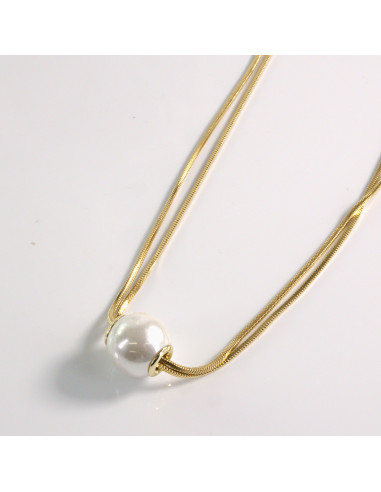 Naszyjnik ze stali chirurgicznej złoty kulka...