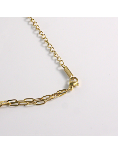 Naszyjnik ze stali chirurgicznej złoty bambus perła Lolita Akcesoria