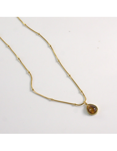 Naszyjnik ze stali chirurgicznej złoty łezka...