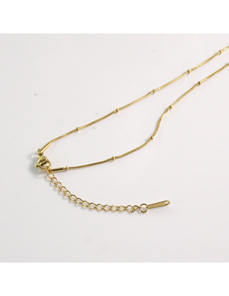 Naszyjnik ze stali chirurgicznej złoty łezka brązowa Lolita Akcesoria