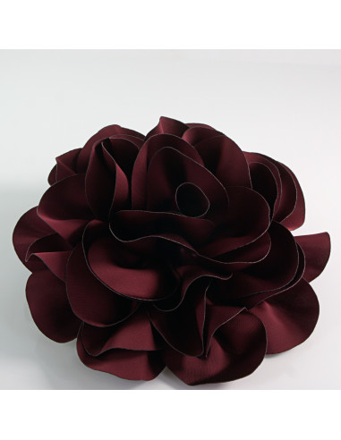 KWIAT Z MATERIAŁU RÓŻA BROSZKA PRZYPINKA LOLITA AKCESORIA 17 cm XL BURGUND