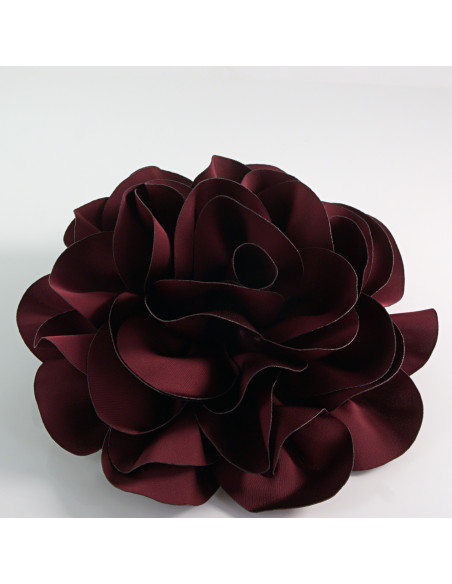 KWIAT Z MATERIAŁU RÓŻA BROSZKA PRZYPINKA LOLITA AKCESORIA 17 cm XL BURGUND