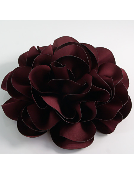 KWIAT Z MATERIAŁU RÓŻA BROSZKA PRZYPINKA LOLITA AKCESORIA 17 cm XL BURGUND