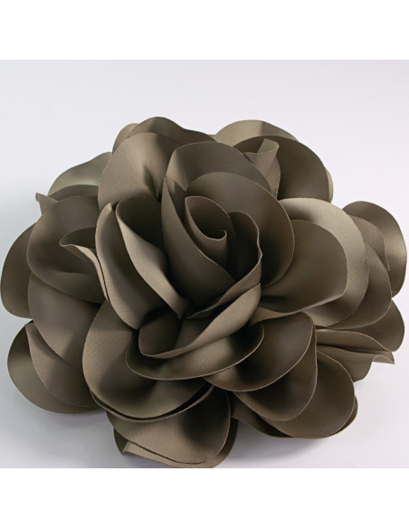 KWIAT Z MATERIAŁU RÓŻA BROSZKA PRZYPINKA LOLITA AKCESORIA 17 cm XL KHAKI