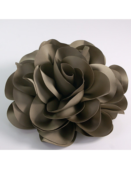 KWIAT Z MATERIAŁU RÓŻA BROSZKA PRZYPINKA LOLITA AKCESORIA 17 cm XL KHAKI