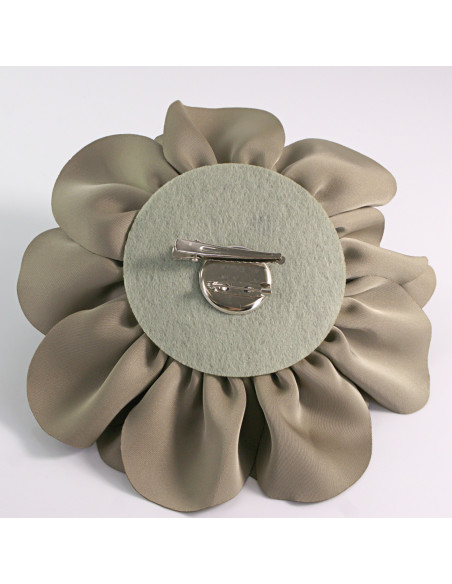 KWIAT Z MATERIAŁU RÓŻA BROSZKA PRZYPINKA LOLITA AKCESORIA 17 cm XL KHAKI