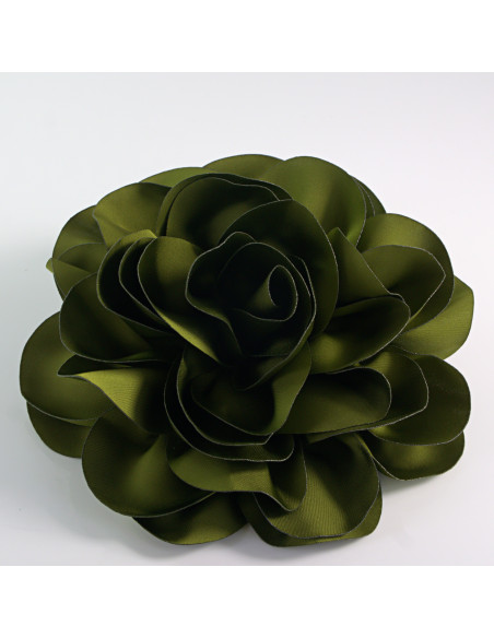 KWIAT Z MATERIAŁU RÓŻA BROSZKA PRZYPINKA LOLITA AKCESORIA 17 cm XL ZIELONY