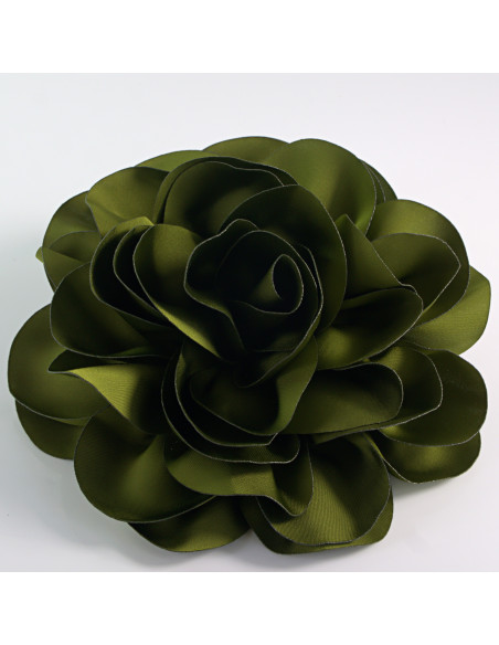KWIAT Z MATERIAŁU RÓŻA BROSZKA PRZYPINKA LOLITA AKCESORIA 17 cm XL ZIELONY