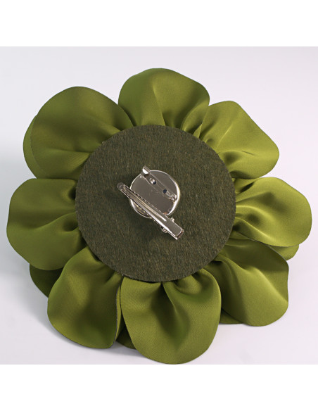 KWIAT Z MATERIAŁU RÓŻA BROSZKA PRZYPINKA LOLITA AKCESORIA 17 cm XL ZIELONY