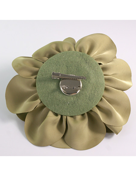 KWIAT Z MATERIAŁU RÓŻA BROSZKA PRZYPINKA LOLITA AKCESORIA 17 cm XL ZIELONY